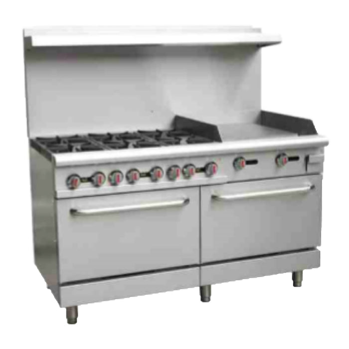Serv-Ware, SGR-6B-24G, Range, 60" Restaurant, Gas