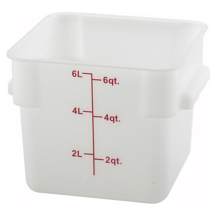 Winco, PTSC-6, Square Food Storage Containers