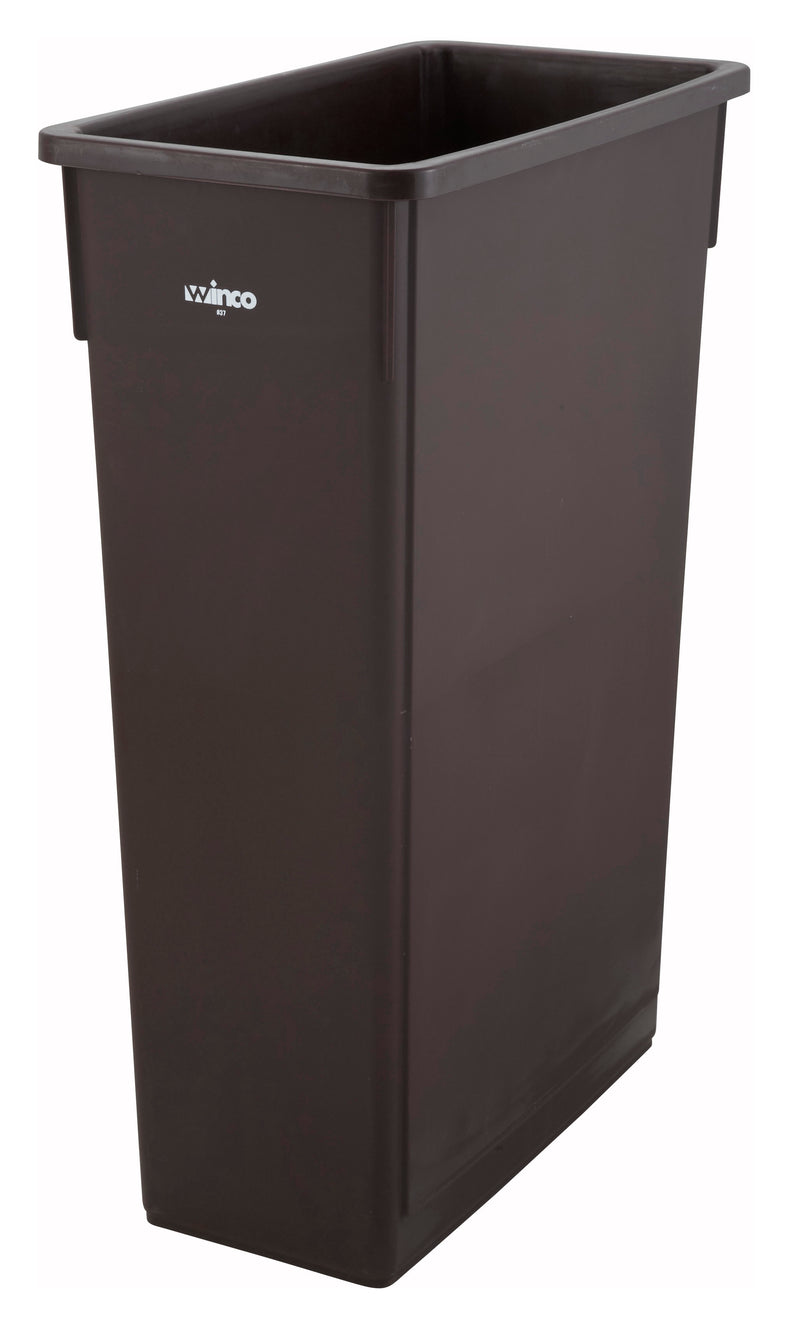 Winco, PTC-23B, Trash Receptacle, Indoor, 23 Gallon, Plastic, Brown