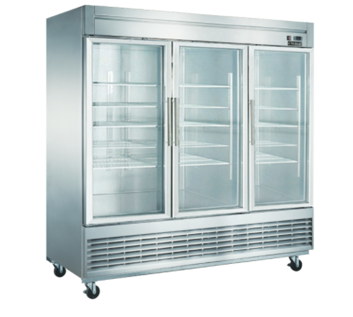 Dukers USA, D83R-GS3, Three Glass Door Refrigerator