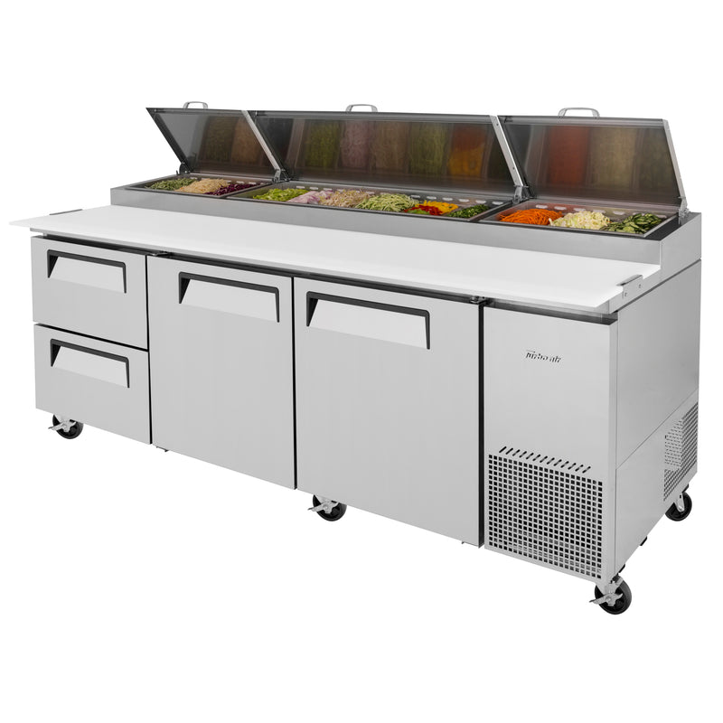 Turbo Air, TPR-93SD-D2-N, Mostrador Refrigerado, Mesa de Preparación de Pizza