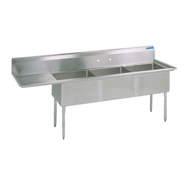 BK Resources, BKS-3-15-14-15LS, Sink, (3) Three Compartment