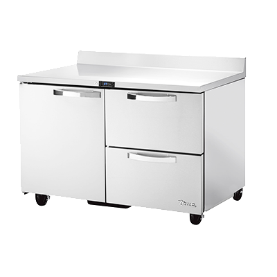 True Manufacturing, TWT-48D-2-HC~SPEC3, Mostrador refrigerado, Superficie de trabajo, 115V, (1) Bandeja de 30.48 cm x 45.72 cm x 15.24 cm, 1 puerta