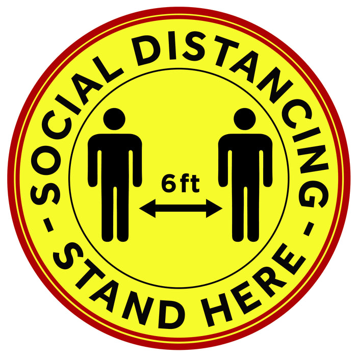 Winco, PFD-12Y, Social Distancing Floor Decal