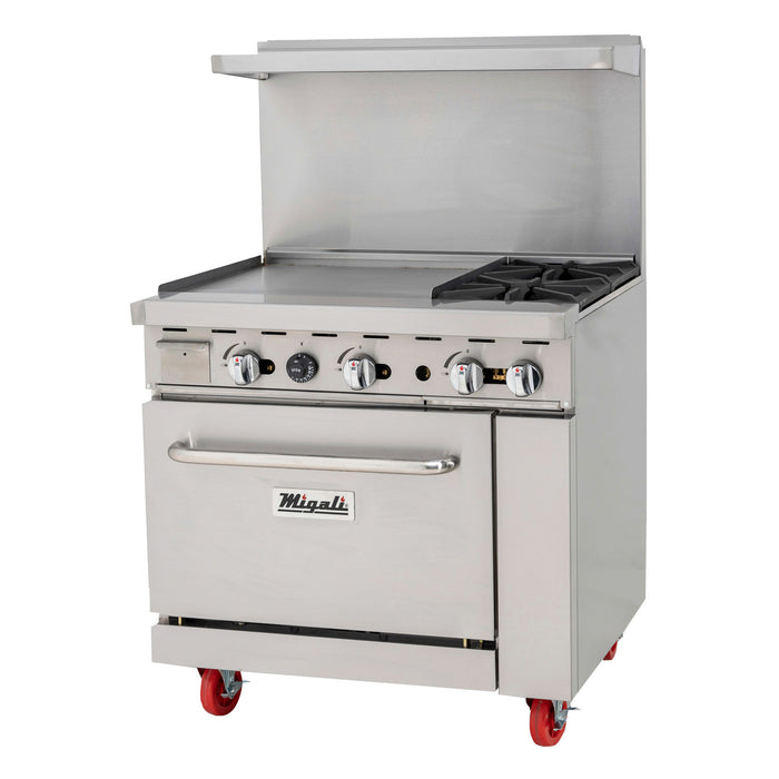 Migali, C-RO2B-24GL-LP, Commercial Range with Oven