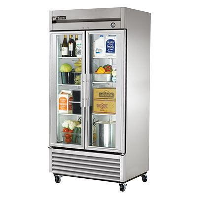 True Manufacturing, T-35G-HC~FGD01, Refrigerador, Vertical, 115V, Dos Secciones, Puerta de Cristal