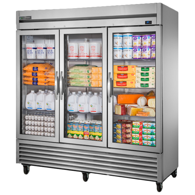 True Manufacturing, T-72G-HC~FGD01, Refrigerator, Reach-In, 115V, Three-Section, Glass Door