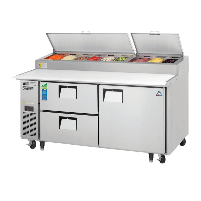 Everest Refrigeration, EPPR2-D2, Mostrador Refrigerado, Mesa de Preparación de Pizza