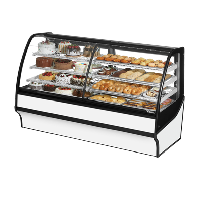 True Manufacturing, TDM-DZ-77-GE/GE-S-W, Vitrina expositora, Refrigerada/No refrigerada, 115 V, Puertas de vidrio, 6 estantes