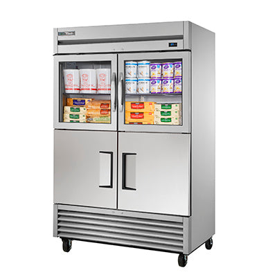 True Manufacturing, TS-49-2-G-2-HC~FGD01, Refrigerador, Reach-In, 115V, Dos Secciones, Puerta de Cristal