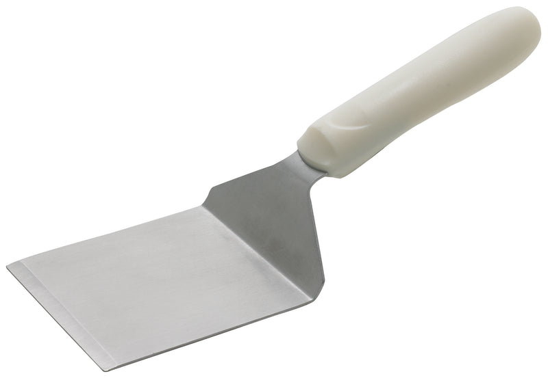 Winco, TWP-41, Turner, Solid, Stainless Steel, Polypropylene, White, 4" L