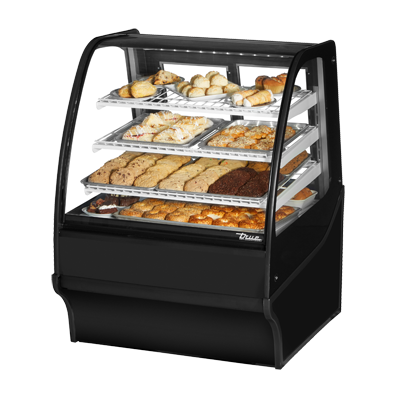True Manufacturing, TDM-DC-36-GE/GE-B-W, Vitrina de exhibición, Panadería no refrigerada, 115V, Puertas de vidrio, Negro
