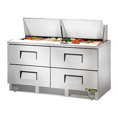 True Manufacturing, TFP-64-24M-D-4, Refrigerated Counter, Mega Top Sandwich / Salad Unit