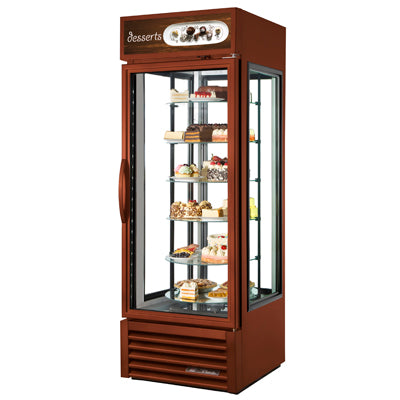True Manufacturing, G4SM-23RGS-HC~TSL01, Vitrina expositora, Laterales de cristal verticales, 115V, Puerta de cristal, 6 estantes