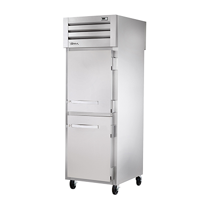 True Manufacturing, STR1RPT-2HS-1S-HC, Refrigerator, Pass-Thru, 115V, One-Section, Stainless Steel Door