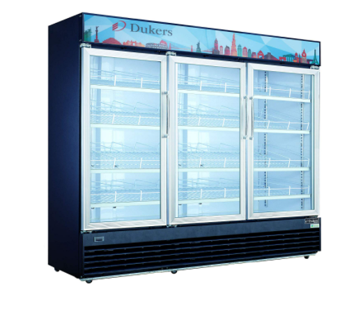 Dukers USA, DSM-69R, Three Glass Hinged Door Refrigerator