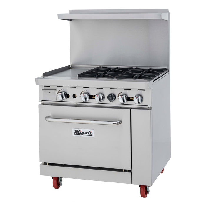 Migali, C-RO4B-12GL-NG, Commercial Range with Oven