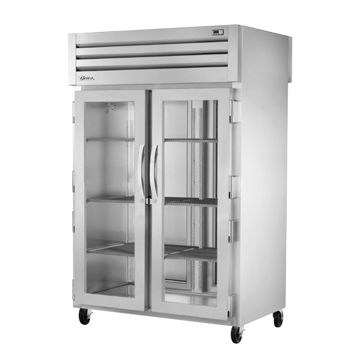 True Manufacturing, STA2RPT-2G-2S-HC, Refrigerator, Pass-Thru, 115V, Two-Section, Glass Door