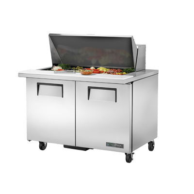 True Manufacturing, TSSU-48-18M-B-HC, Mostrador Refrigerado, Unidad Mega Top para Sándwiches/Ensaladas, 115V, 2 Puertas, Hecho en EE. UU.