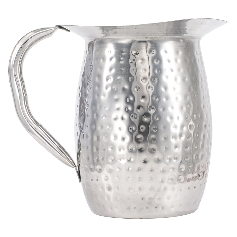 Winco, WPB-2H, Bell Pitcher, 2 Quart, Stainless Steel, Hammered