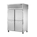 True Manufacturing, STR2RPT-4HS-2S-HC, Refrigerator, Pass-Thru, 115V, Two-Section, Stainless Steel Door