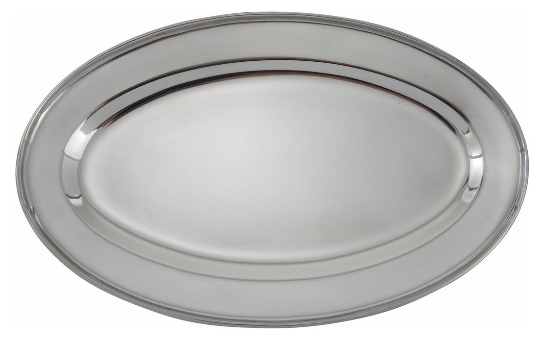 Winco, OPL-14, Platter, Stainless Steel