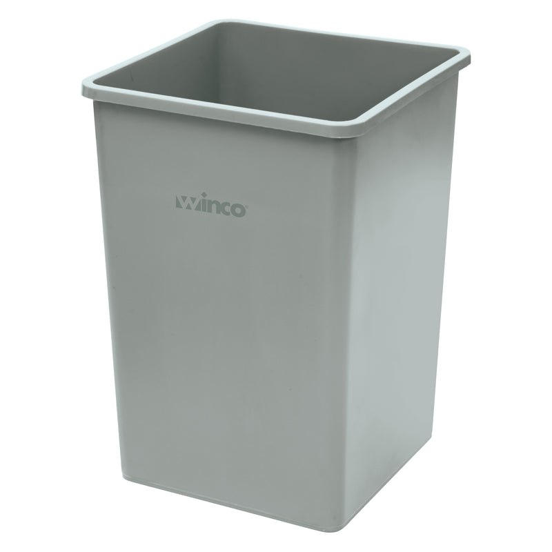 Winco, PTCS-35G, Trash Cans & Accessories, 35 Gallon, Square, Gray