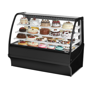 True Manufacturing, TDM-R-59-GE/GE-S-S, Vitrina expositora, Pastelería refrigerada, 115V, Puertas de cristal, Cromo