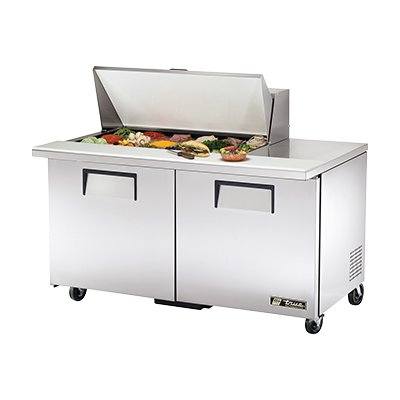 True Manufacturing, TSSU-60-18M-B-HC, Mostrador refrigerado, Unidad de sándwiches/ensaladas con mega-cubierta, 115 V, 2 puertas, Fabricado en EE. UU.