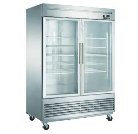 Dukers USA, D55R-GS2, Two Glass Door Refrigerator