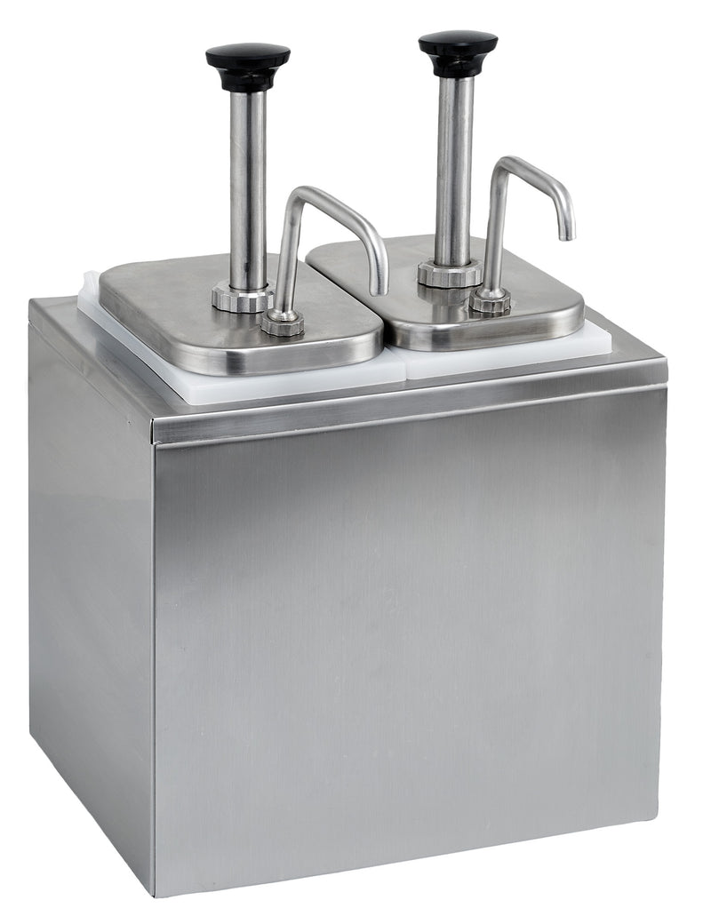 Winco, PKTS-2D, Condiment Dispenser Pump-Style, Stainless Steel