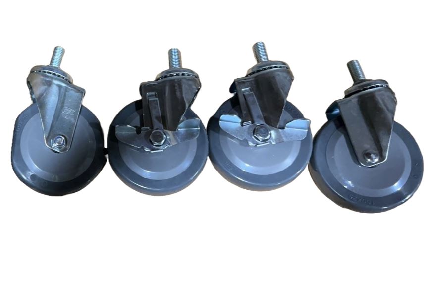 Atosa CSTEA-2-016 Juego de ruedas, 5" H, 1-1/2" Kit de ruedas con vástago expandible (juego de 4) (Nota: se utiliza para mesas de vapor)