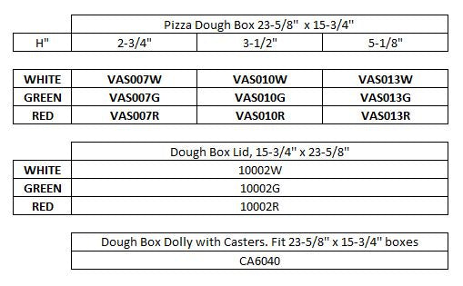 AMPTO VAS010W Pizza Dough Box 23-5/8'' x 15-3/4'' x 3-1/2''. White