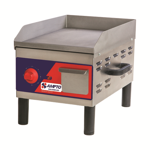 AMPTO GR5E Electric Griddle, 12"W x 16" D cooking surface ETL, ETL-Sanitation