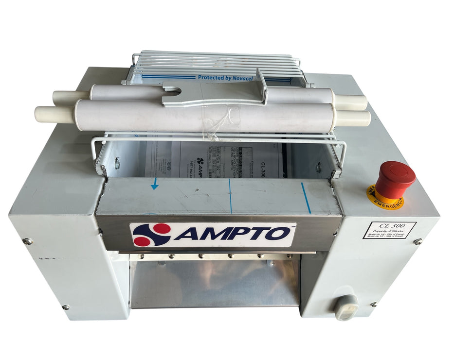 (OPEN BOX) AMPTO CL-300SL Dough Roller & Sheeter, table top, 12'' roll width, 4.5 lbs dough capacity, 66 RPM, 1/2 HP, 110v/60/1-ph