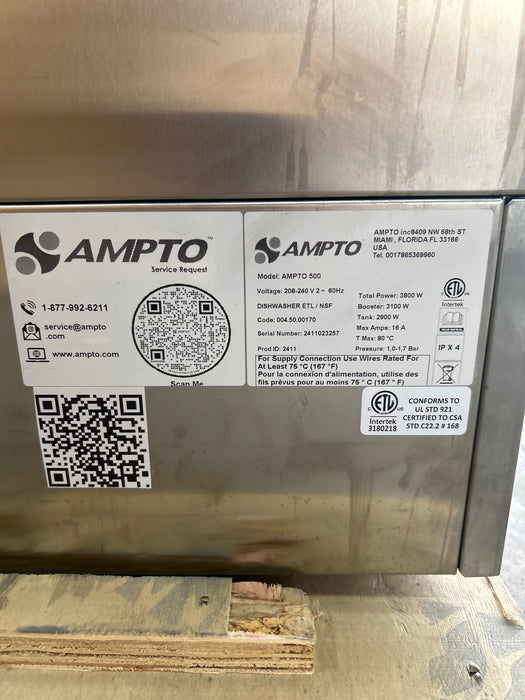 (Used) AMPTO 500 Dishwasher undercounter