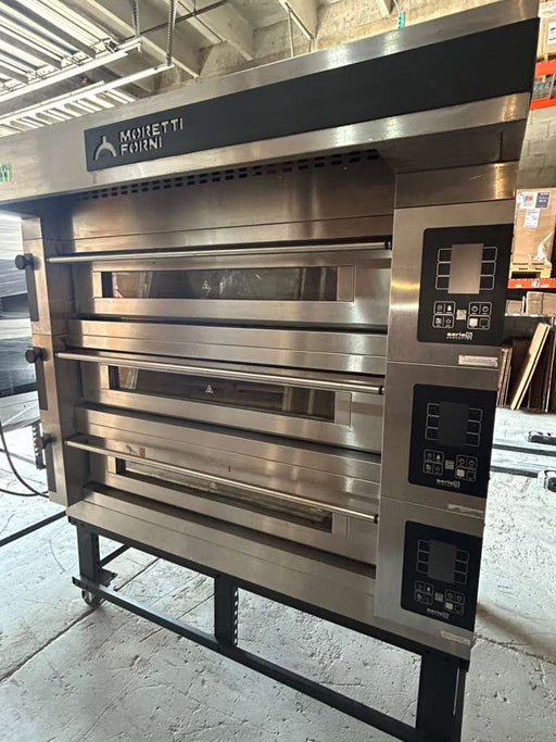 (Used) MORETTI FORNI S120E Electric Pizza oven 3 deck with Steamers