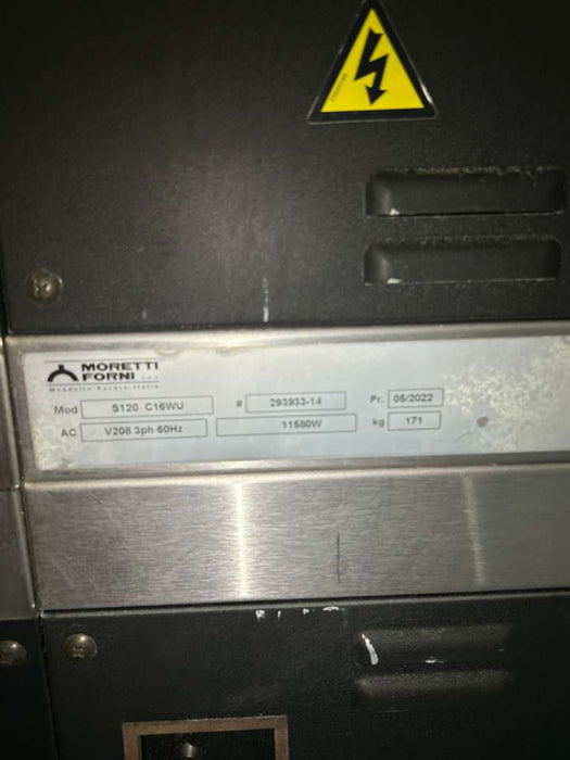 (Used) MORETTI FORNI S120E Electric Pizza oven 3 deck with Steamers