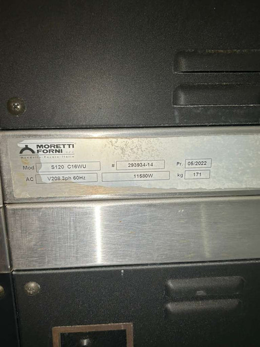 (Used) MORETTI FORNI S120E Electric Pizza oven 3 deck with Steamers