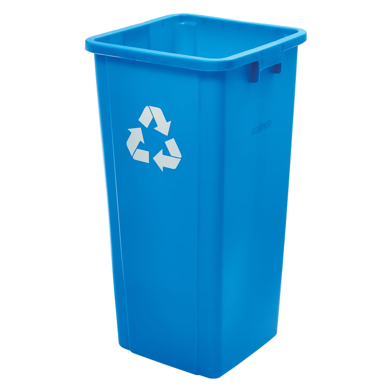 Winco, PTCS-23L, Trash Cans & Accessories, 23 Gallon, Square, Blue