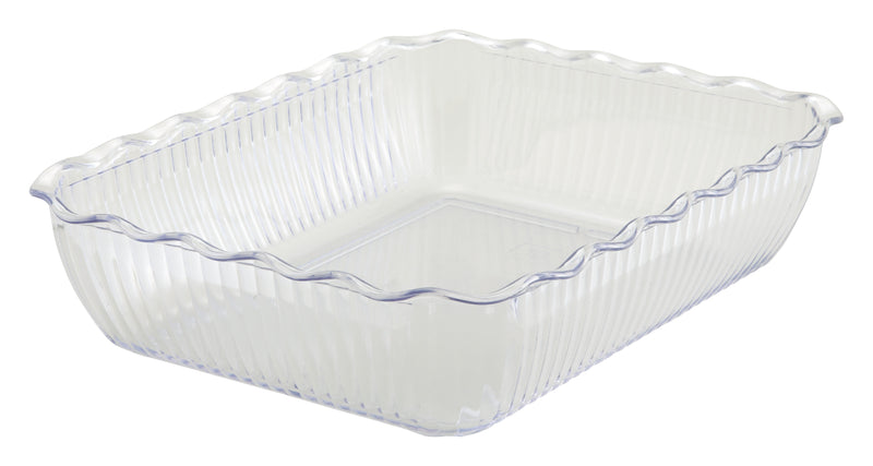 Winco, CRK-13C, Salad Crock, Plastic, Clear, Rectangular