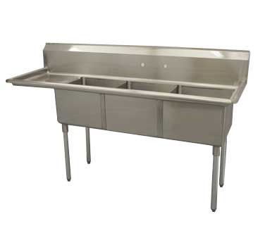 Serv-Ware, D3CWP1620L-18-V, Sink, (3) Three Compartment