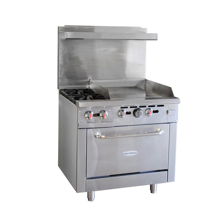 Serv-Ware, SGR-2B-24G, Range, 36" Restaurant, Gas