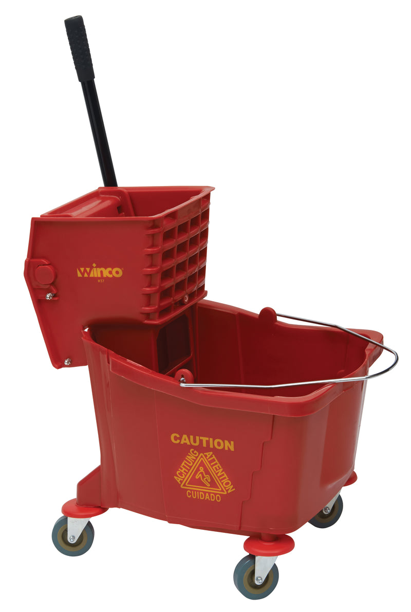 Winco, MPB-36R, Mop Bucket Wringer Combination, Red
