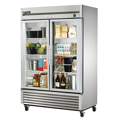 True Manufacturing, T-49G-HC~FGD01, Refrigerador, Vertical, 115V, Dos Secciones, Puerta de Cristal