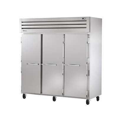 True Manufacturing, STA3R-3S-HC, Refrigerador, Vertical, 115V, Tres Secciones, Puerta de Acero Inoxidable