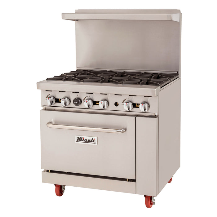 Migali, C-RO6B-LP, Commercial Range with Oven
