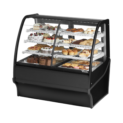 True Manufacturing, TDM-DZ-48-GE/GE-B-W, Vitrina expositora, Refrigerada/No refrigerada, 115V, Puertas de cristal, 6 Estantes
