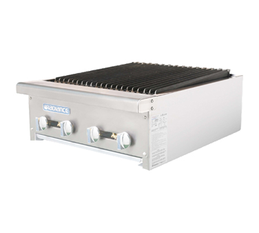 Turbo Air, TARB-24, Asador de carbón, Gas, Sobremesa, Resistente al calor, 61 cm ancho