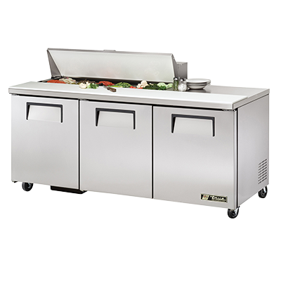 True Manufacturing, TSSU-72-12-HC, Mostrador Refrigerado, Unidad de Sándwiches/Ensaladas, 115V, 3 Puertas, Hecho en EE. UU.